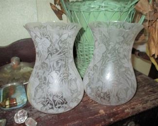 acid etched shades (one has crack)