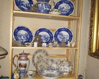 FLOW BLUE, Copeland rabbit dishes