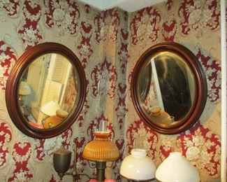oval walnut mirrors