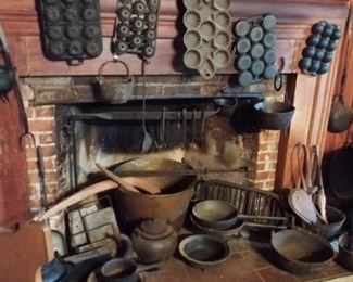 Cast iron, fireplace items