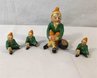 Dresden 1950s Irish Leprechaun Figurines 4 Piece https://ctbids.com/#!/description/share/171494