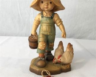 ANRI Sarah Kay Vintage Hand Carved Figurine ''Chores'' https://ctbids.com/#!/description/share/171495
