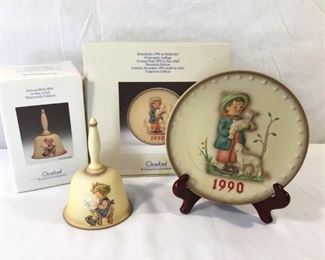 M. I. Hummel Goebel 1990 Plate & Bell 3 Piece https://ctbids.com/#!/description/share/171507