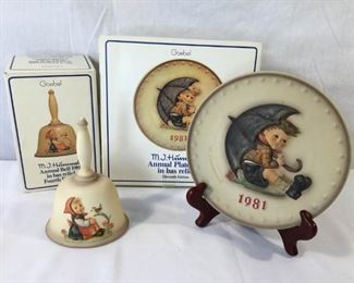 M.I. Hummel Goebel 1981 Plate & Bell 3 Piece https://ctbids.com/#!/description/share/171506