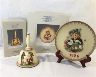 M. I. Hummel Goebel 1986 Plate & Bell 3 Piece https://ctbids.com/#!/description/share/171510