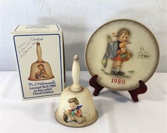 M. I. Hummel Goebel 1980 Plate & Bell 3 Piece https://ctbids.com/#!/description/share/171513