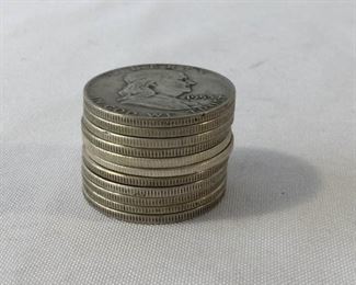 U.S. Franklin Silver Half Dollars 11 Piece https://ctbids.com/#!/description/share/171536
