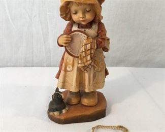 ANRI Sarah Kay Vintage Hand Carved Figurine ''Helping Mother'' https://ctbids.com/#!/description/share/171541