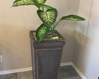 30'' Tall Square Planter with Plant https://ctbids.com/#!/description/share/171548