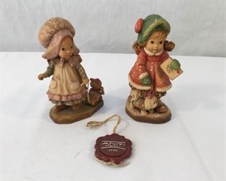 ANRI Sarah Kay Vintage Hand Carved Figurines 2 Piece #5 https://ctbids.com/#!/description/share/171552