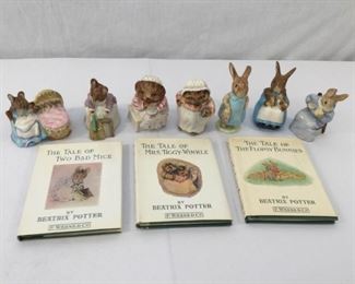 Beatrix Potter Figurines & Books 5, 6, & 10 Vintage 10 Piece https://ctbids.com/#!/description/share/171554