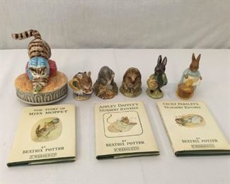 Beatrix Potter Figurines & Books 21, 22, & 23 Vintage 9 Piece https://ctbids.com/#!/description/share/171558