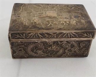 Chinese Repousse' Hammered Silver Box https://ctbids.com/#!/description/share/171767