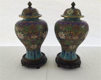 A Pair of Asian Cloisonné Covered Jars https://ctbids.com/#!/description/share/171768