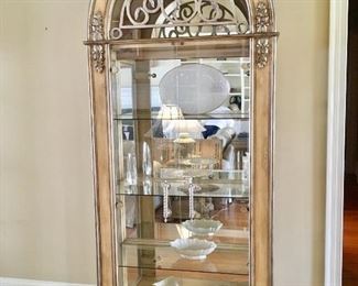 There are two display cabinets