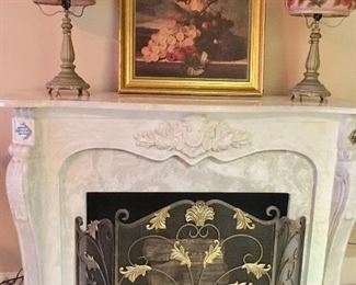 Freestanding marble fireplace