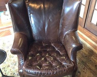 Leather restoration hardware chair 