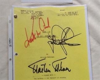 Great Autographed Script from Adam 12 TV Series 1970 - Rare! Kent McCord as Jim Reed and Martin Milner as Pete Malloy LAPD.