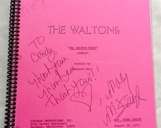 Great Autographed Script from The Waltons TV Series 1973 THE CHICKEN THIEF EPISODE Rare! A few Autographs.