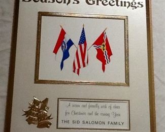 Several SID SOLOMON -ST. LOUIS BLUES LARGE CHRISTMAS CARDS 1960’s-1970’s Rare Collectibles