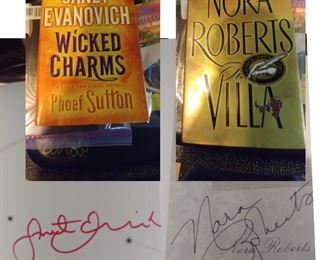 So Many Autographed Books! Janet Evanovich & Nora Roberts