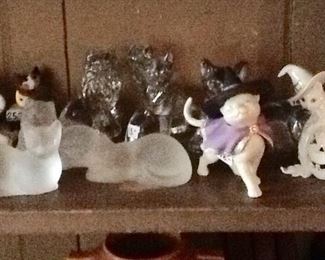 Lots of Cats, Painted Frosted Lenox