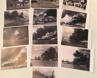 Pearl Harbor December 7, 1941. Personal Pictures, this individual took the first pictures of when Pearl Harbor was hit by the Japanese. Pictures are black and white numbered 1-16 and taken by an old Brownie Camera. Picture #1 states facts about these pictures. Very Rare Find.