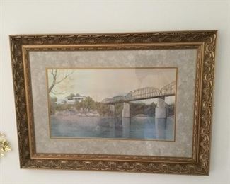 Chattanooga’s Favorite “MARKET STREET BRIDGE” Larry Dodson 1979 Offset Lithograph “REFLECTIONS OF TIME”