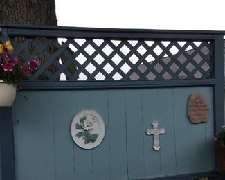 Section of wall art on the deck.
