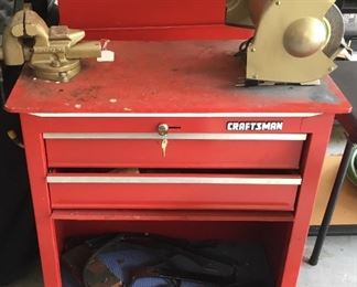 Red Craftsman Tool Cabinet & Work Area