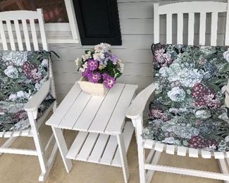 Set of two Rocking Chairs with Matching Center Table. A matching Love Seat is not shown.