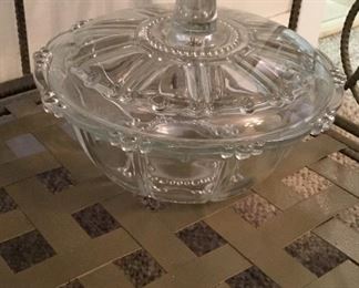 What a wonderful find, enjoy this beautiful Vintage Glass Dish with Lid. Perfect for any collector.