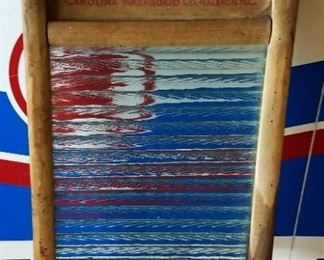 Vintage Washboard with Glass Panel