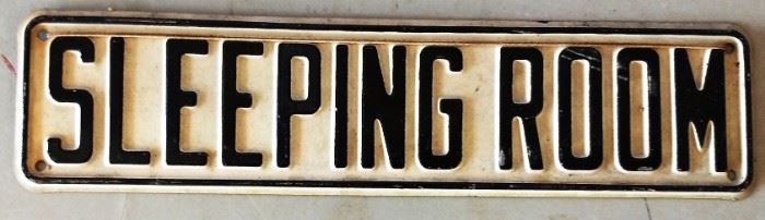 Vintage "Sleeping Room" Metal Sign