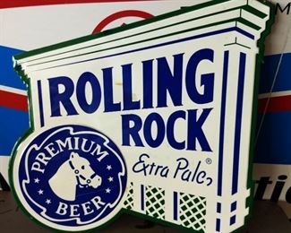 Die-cut Rolling Rock Beer Tin Sign