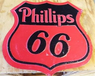 "Phillips 66" Die-Cut Tin Sign