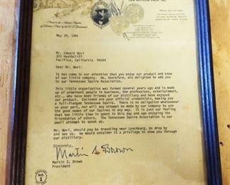 1981 Jack Daniels Letter