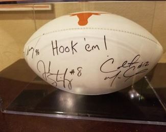 Colt McCoy, Jordan Shipley, Deric Lukey autographed football