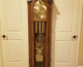 Pearl Grandfather clock commemorative University of Texas engraved on pendulum 