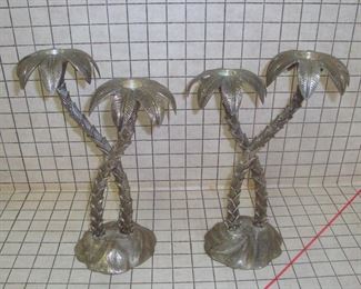 Godinger Silverplate Palm Tree Candlesticks