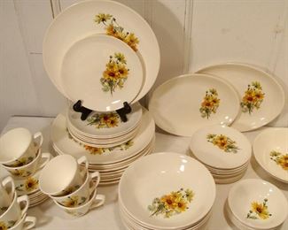 Large set 1950s Retro Floral Dishes