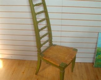 Ex. Tall Ladder Back Rush Seat Chair