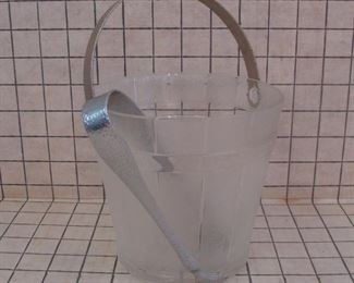 Glass Basket Ice Bucket and Bar Tongs