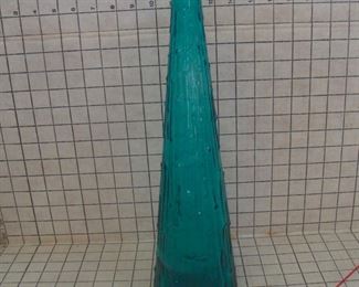 Midcentury Italian Aqua Blue Tall Bottle