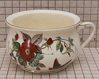 Antique English Transferware Slop Pot, use for a cache pot with a plant!