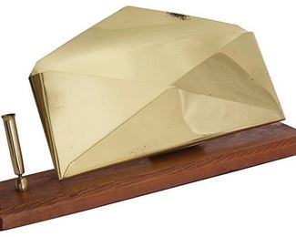 Suspended Floating Brass Letter Holder and Pen Set