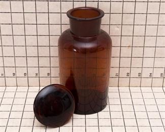 Large Brown Glass Apothecary Jar