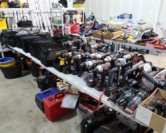 Cordless power tools.  Mostly craftsman, fully charged and ready to go.