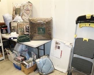 Linens, step ladders