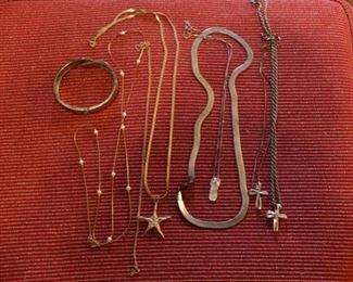 gold and silver necklaces